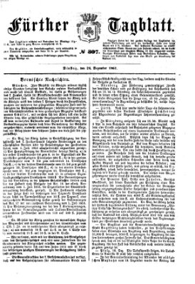 Fürther Tagblatt Dienstag 24. Dezember 1861