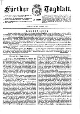 Fürther Tagblatt Freitag 27. Dezember 1861