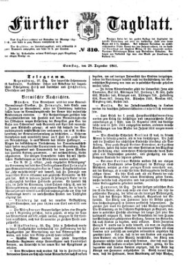 Fürther Tagblatt Samstag 28. Dezember 1861