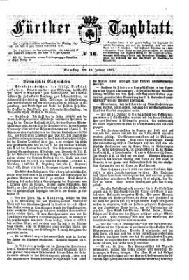 Fürther Tagblatt Samstag 18. Januar 1862