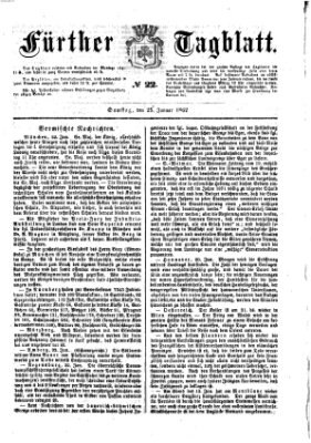 Fürther Tagblatt Samstag 25. Januar 1862