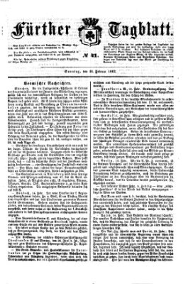 Fürther Tagblatt Sonntag 16. Februar 1862