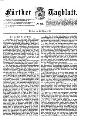 Fürther Tagblatt Dienstag 25. Februar 1862