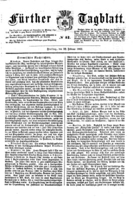 Fürther Tagblatt Freitag 28. Februar 1862