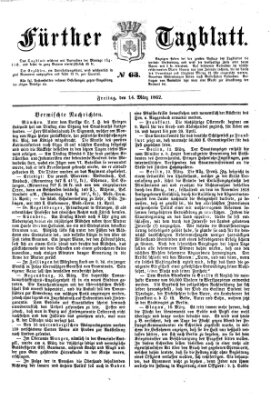 Fürther Tagblatt Freitag 14. März 1862