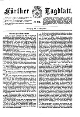 Fürther Tagblatt Samstag 15. März 1862