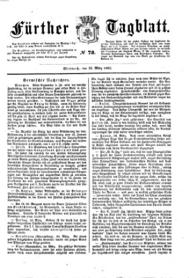 Fürther Tagblatt Mittwoch 26. März 1862
