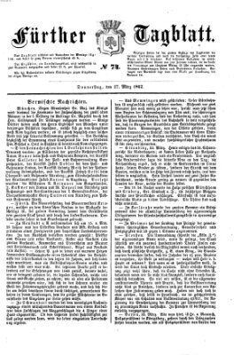 Fürther Tagblatt Donnerstag 27. März 1862