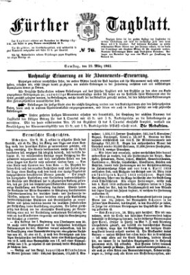 Fürther Tagblatt Samstag 29. März 1862