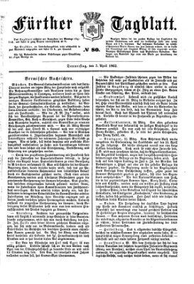 Fürther Tagblatt Donnerstag 3. April 1862