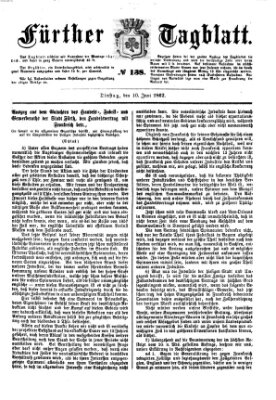 Fürther Tagblatt Dienstag 10. Juni 1862