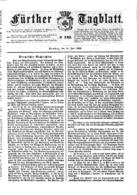 Fürther Tagblatt Samstag 14. Juni 1862