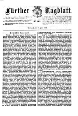 Fürther Tagblatt Mittwoch 25. Juni 1862