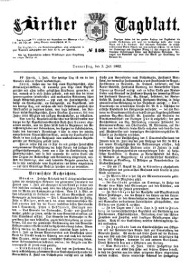 Fürther Tagblatt Donnerstag 3. Juli 1862