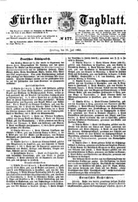 Fürther Tagblatt Freitag 25. Juli 1862