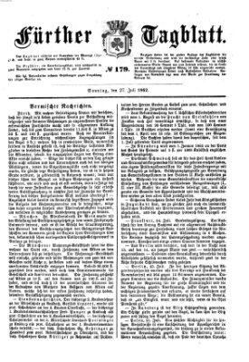 Fürther Tagblatt Sonntag 27. Juli 1862