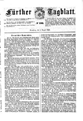 Fürther Tagblatt Samstag 2. August 1862