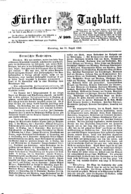 Fürther Tagblatt Sonntag 31. August 1862