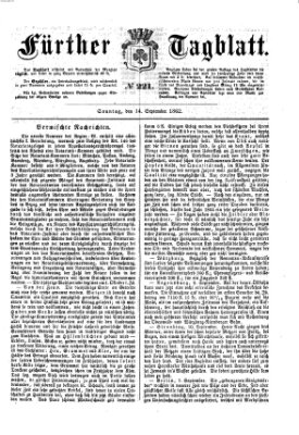 Fürther Tagblatt Sonntag 14. September 1862