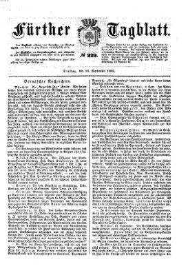 Fürther Tagblatt Dienstag 16. September 1862