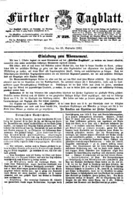 Fürther Tagblatt Dienstag 23. September 1862