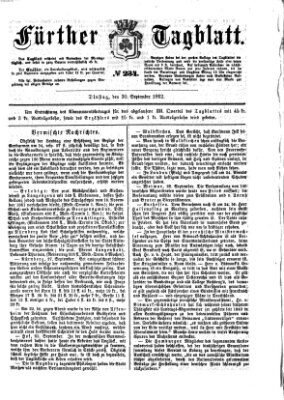 Fürther Tagblatt Dienstag 30. September 1862