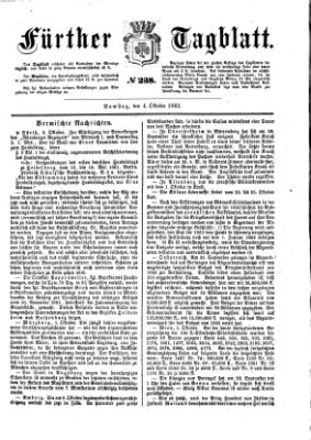 Fürther Tagblatt Samstag 4. Oktober 1862