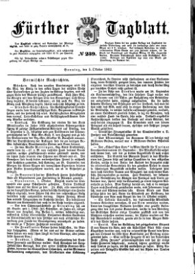 Fürther Tagblatt Sonntag 5. Oktober 1862