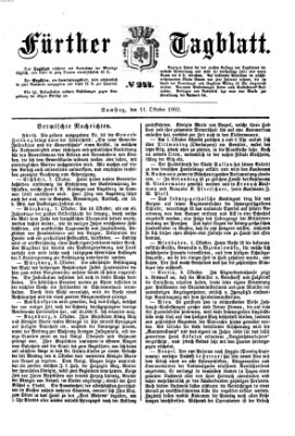 Fürther Tagblatt Samstag 11. Oktober 1862