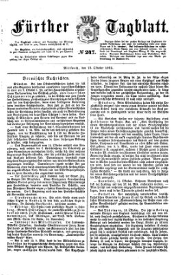 Fürther Tagblatt Mittwoch 15. Oktober 1862