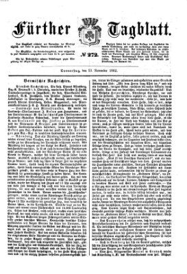 Fürther Tagblatt Donnerstag 13. November 1862