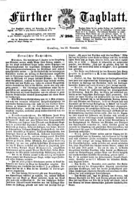 Fürther Tagblatt Samstag 22. November 1862