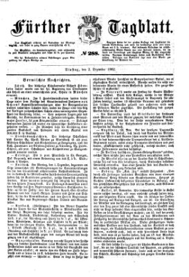 Fürther Tagblatt Dienstag 2. Dezember 1862