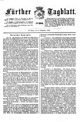 Fürther Tagblatt Dienstag 9. Dezember 1862