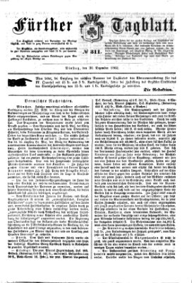 Fürther Tagblatt Dienstag 30. Dezember 1862