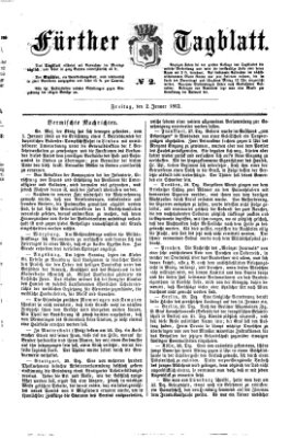 Fürther Tagblatt Freitag 2. Januar 1863