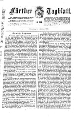 Fürther Tagblatt Sonntag 1. Februar 1863