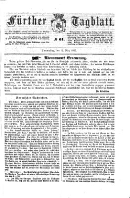 Fürther Tagblatt Donnerstag 12. März 1863