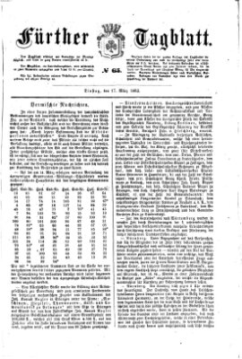 Fürther Tagblatt Dienstag 17. März 1863