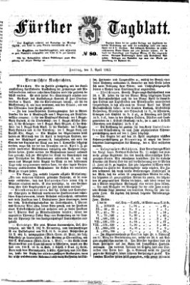 Fürther Tagblatt Freitag 3. April 1863