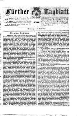 Fürther Tagblatt Mittwoch 8. April 1863