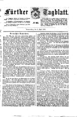 Fürther Tagblatt Donnerstag 9. April 1863