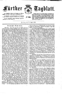 Fürther Tagblatt Freitag 17. April 1863