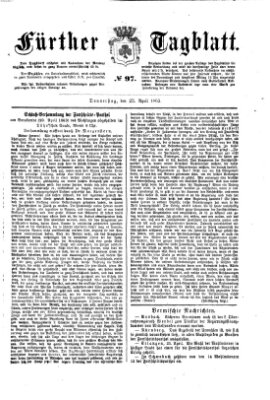 Fürther Tagblatt Donnerstag 23. April 1863