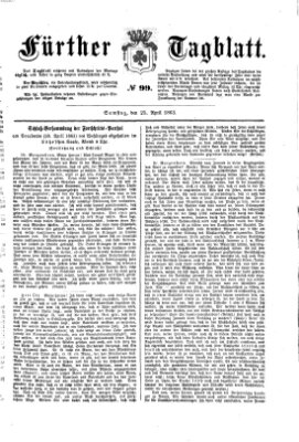 Fürther Tagblatt Samstag 25. April 1863