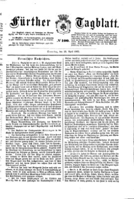 Fürther Tagblatt Sonntag 26. April 1863