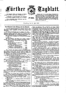 Fürther Tagblatt Samstag 11. Juli 1863