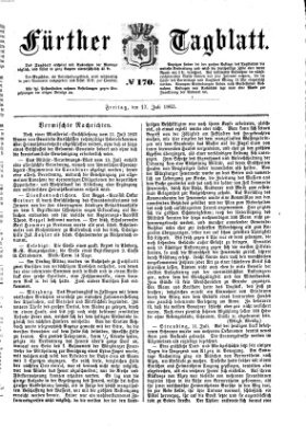 Fürther Tagblatt Freitag 17. Juli 1863