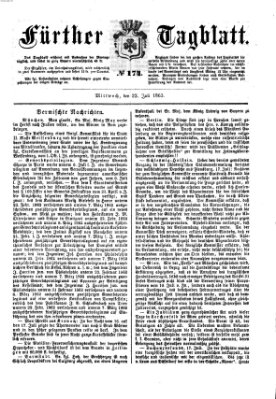 Fürther Tagblatt Mittwoch 22. Juli 1863