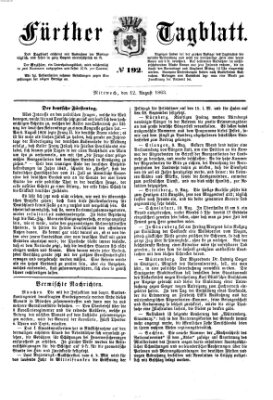 Fürther Tagblatt Mittwoch 12. August 1863